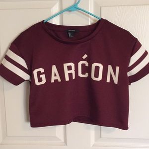 Cropped jersey shirt from forever 21